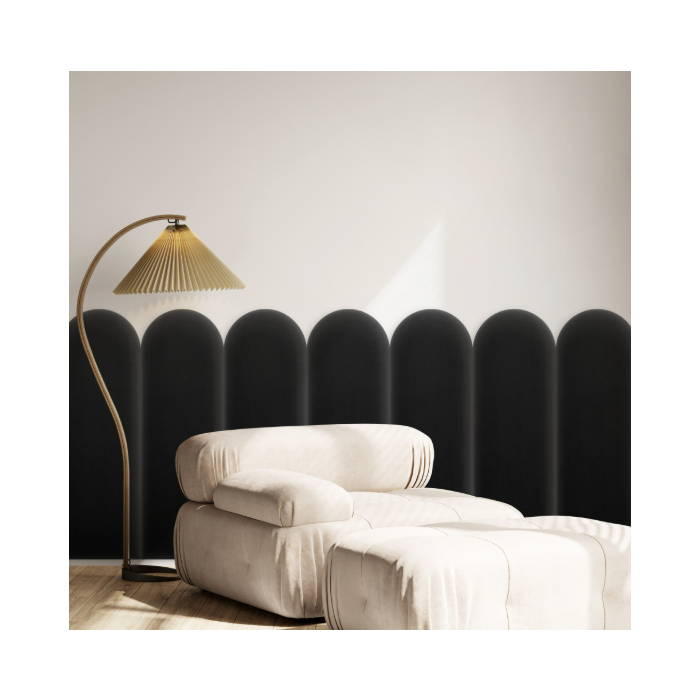 Polsterpaneel Magic Velvet Schwarz 20 cm